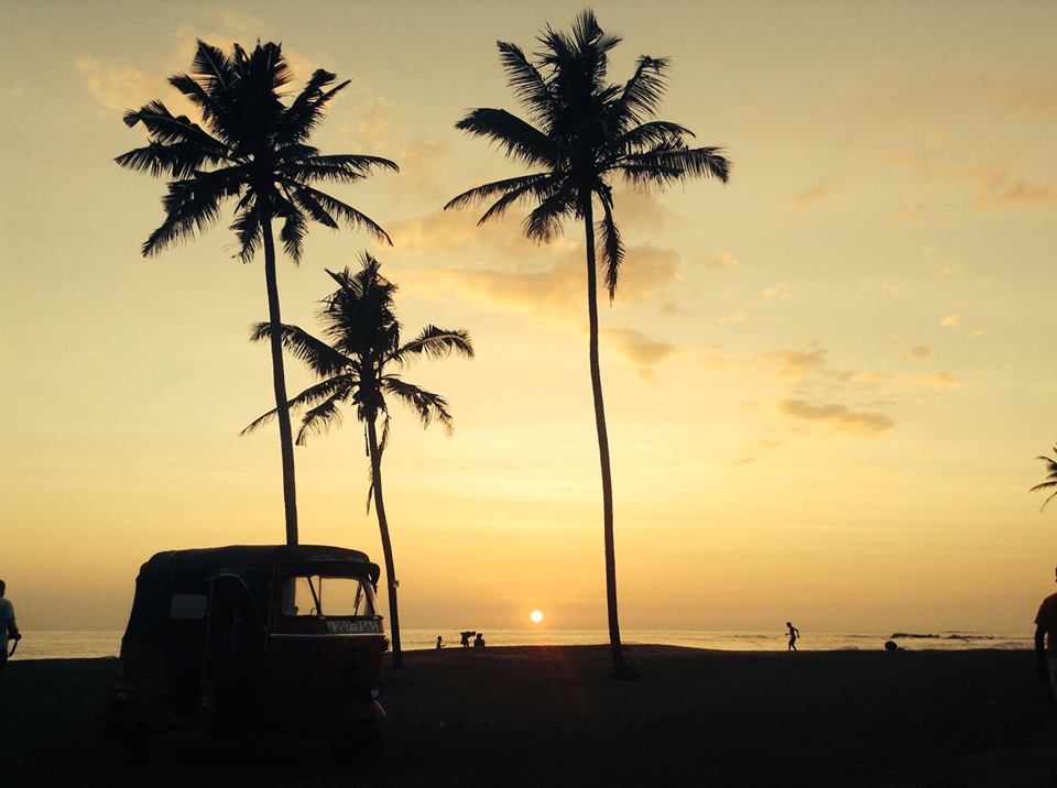 Sunny beaches on the coast of Sri Lanka